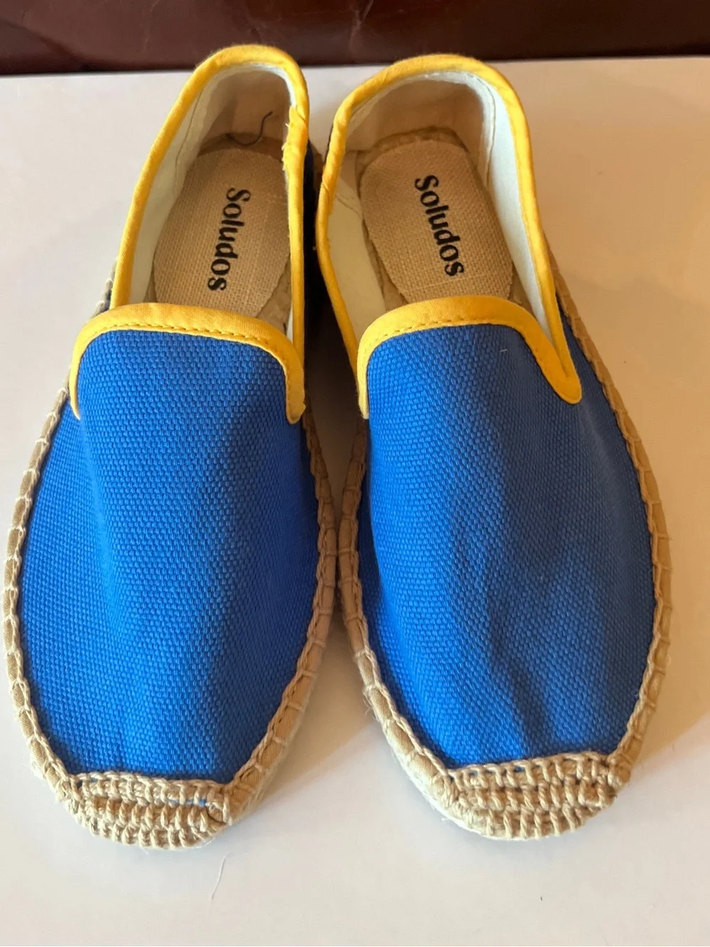 Soludos Kids Smoking Espadrille Blue Yellow Shoes Size 12-12.5 new without box